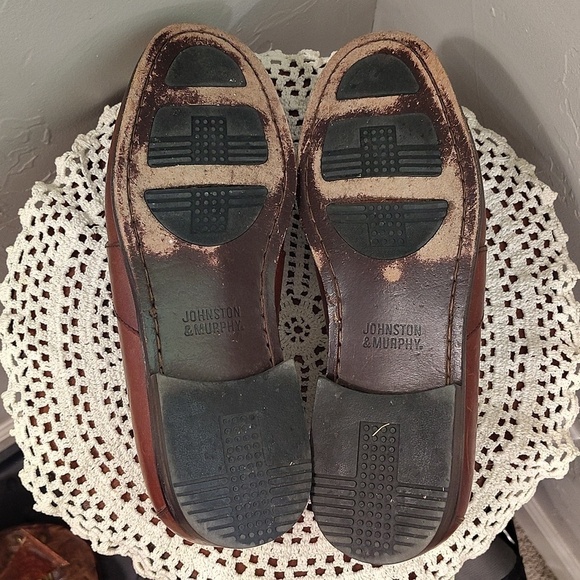 Johnston & Murphy Mens Slip On Brown Loafer Size 9.5 Weave Toe main image 9